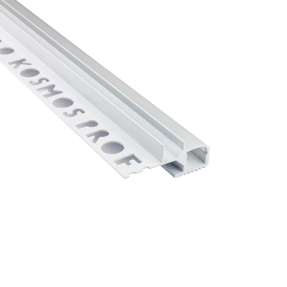 T-40 LED Alu Fliesenprofil Treppenprofil Stufen 10mm weiss 2m opal
