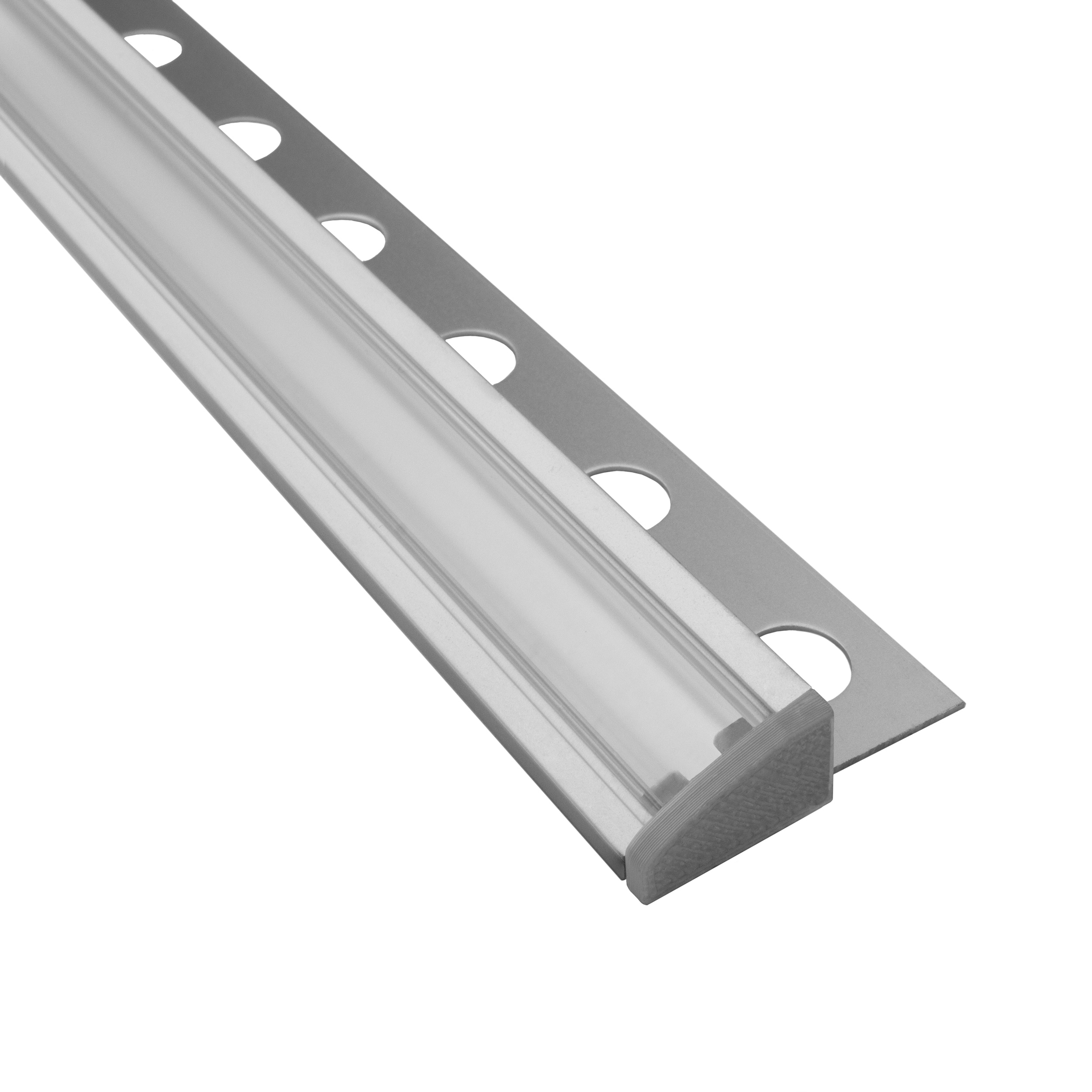 T77 LED Alu Fliesenprofil 12mm silber 30° 2m klar