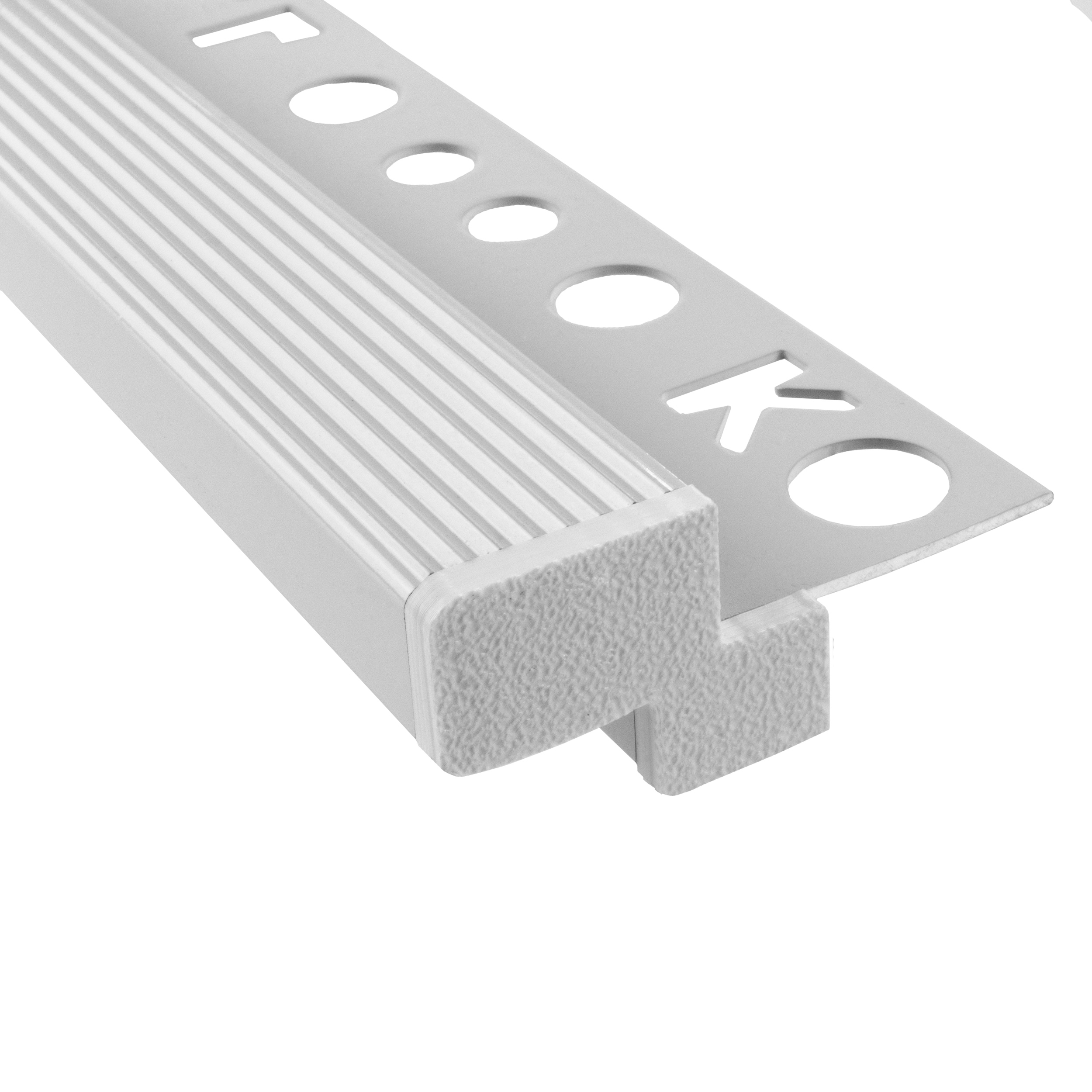 T-40 LED Alu Fliesenprofil Treppenprofil 10mm weiss Endkappe rechts 1 Stück