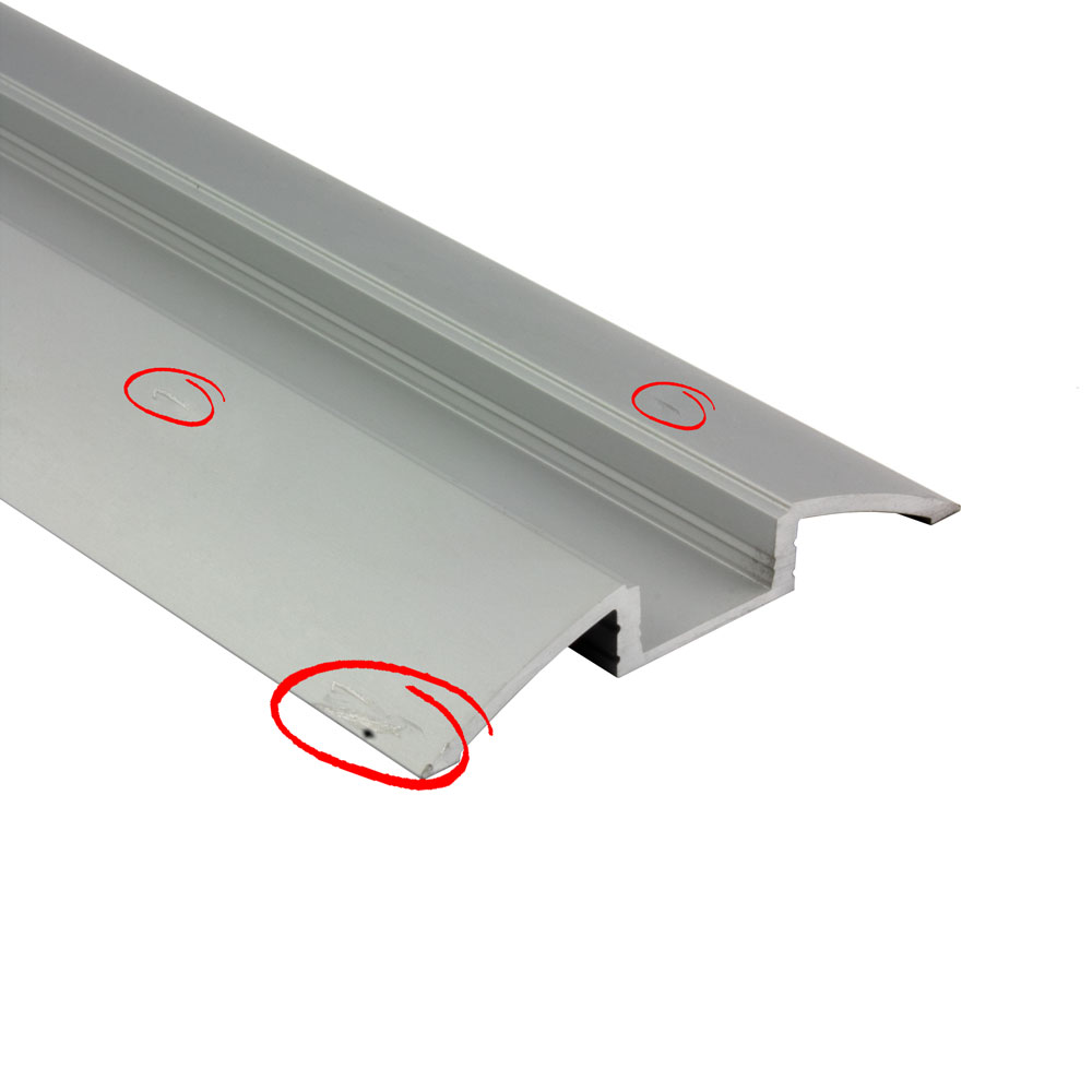 B-Ware - F01 LED Aluprofil Silber Übergangsprofil 1m klar B-Ware - F01 LED Aluprofil Silber Übergangsprofil