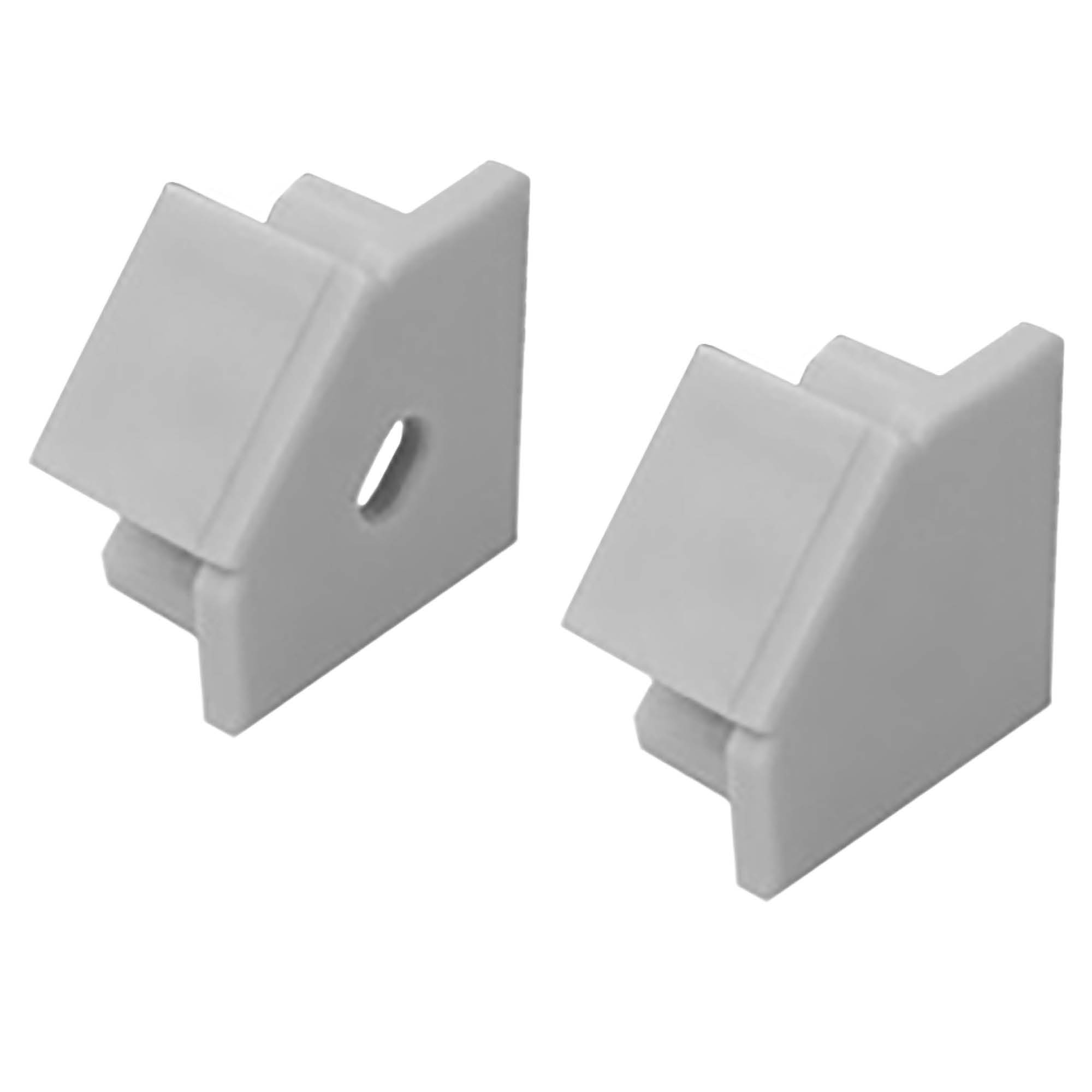 A19 LED Aluprofil Silber Eckprofil 90° 2x Endkappe