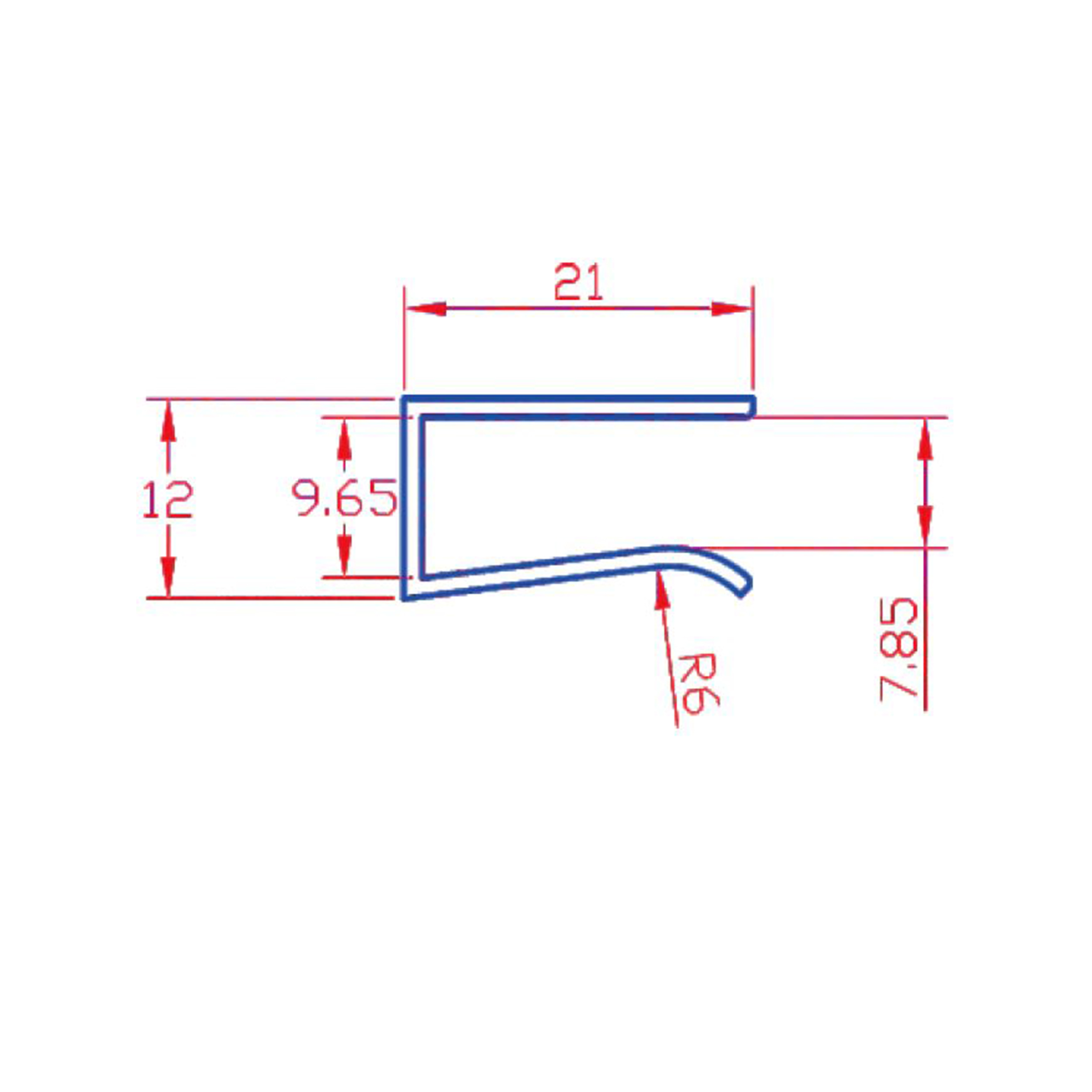 G03 LED Glaskantenprofil Kühlprofil Silber G03 LED Glaskantenprofil Kühlprofil Weiss 2m