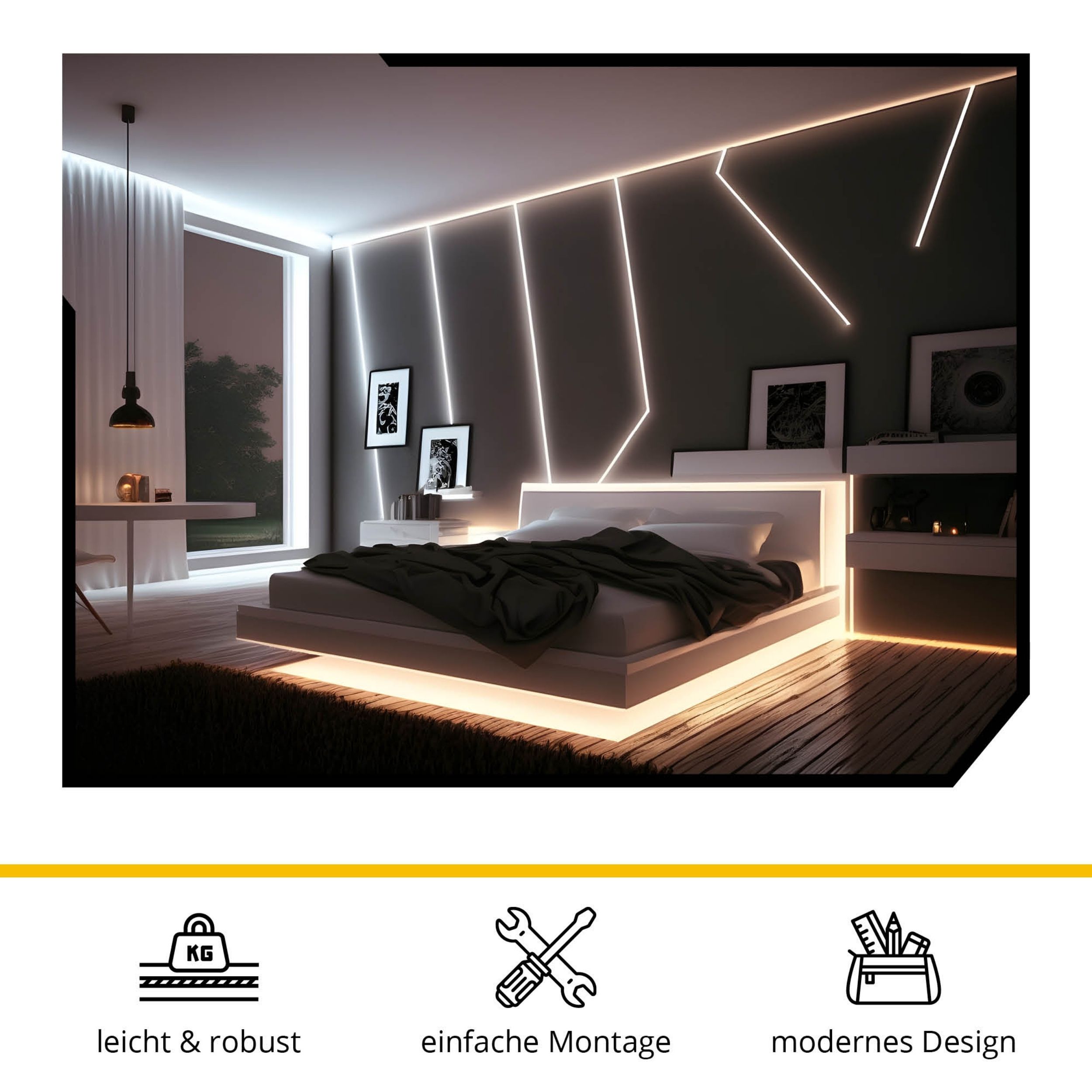 A23 LED Aluprofil Silber A23 LED Aluprofil Silber - 2x Halter