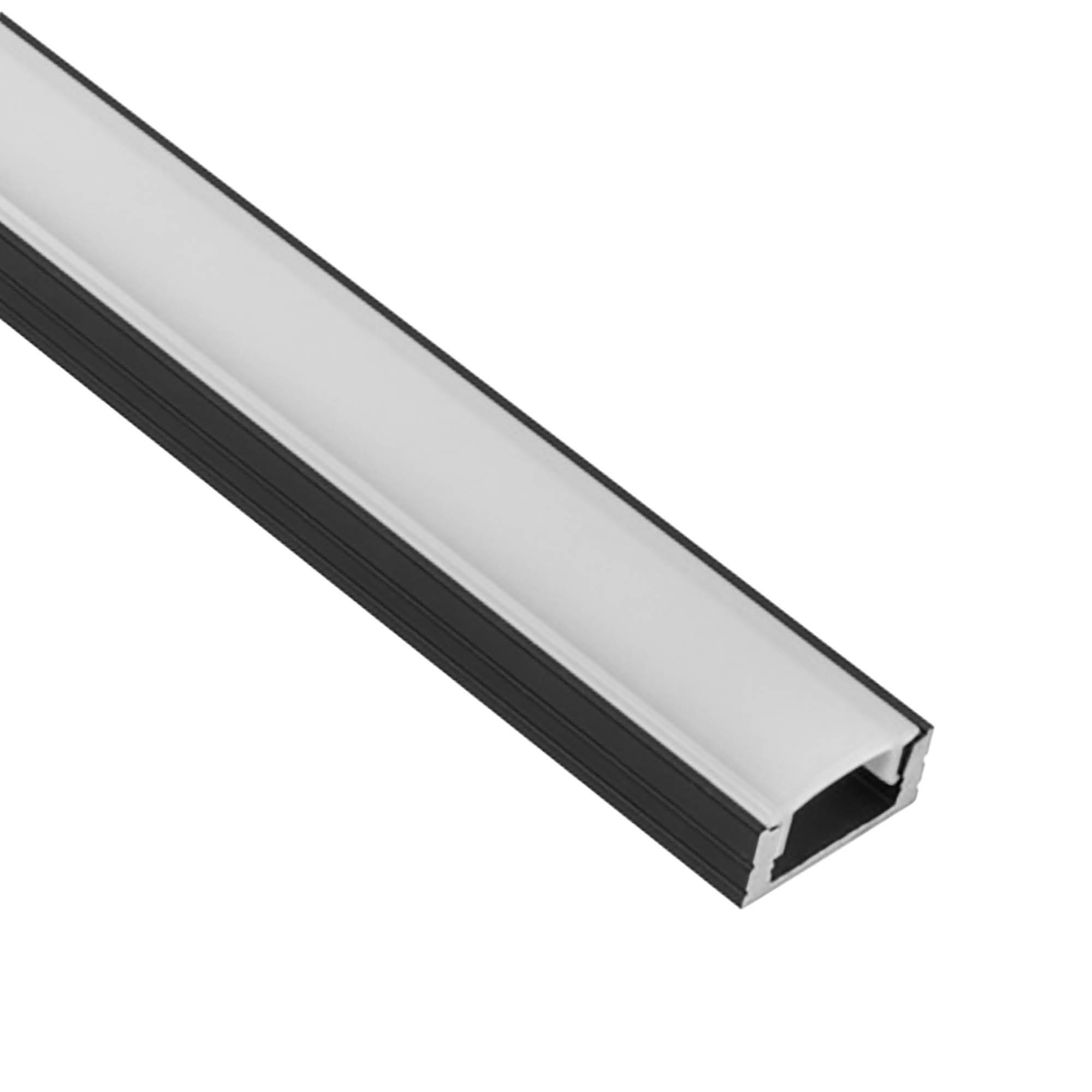 A17 LED Aluprofil Schwarz 1m Abdeckung milky A17 LED Aluprofil Schwarz 2m Abdeckung milky