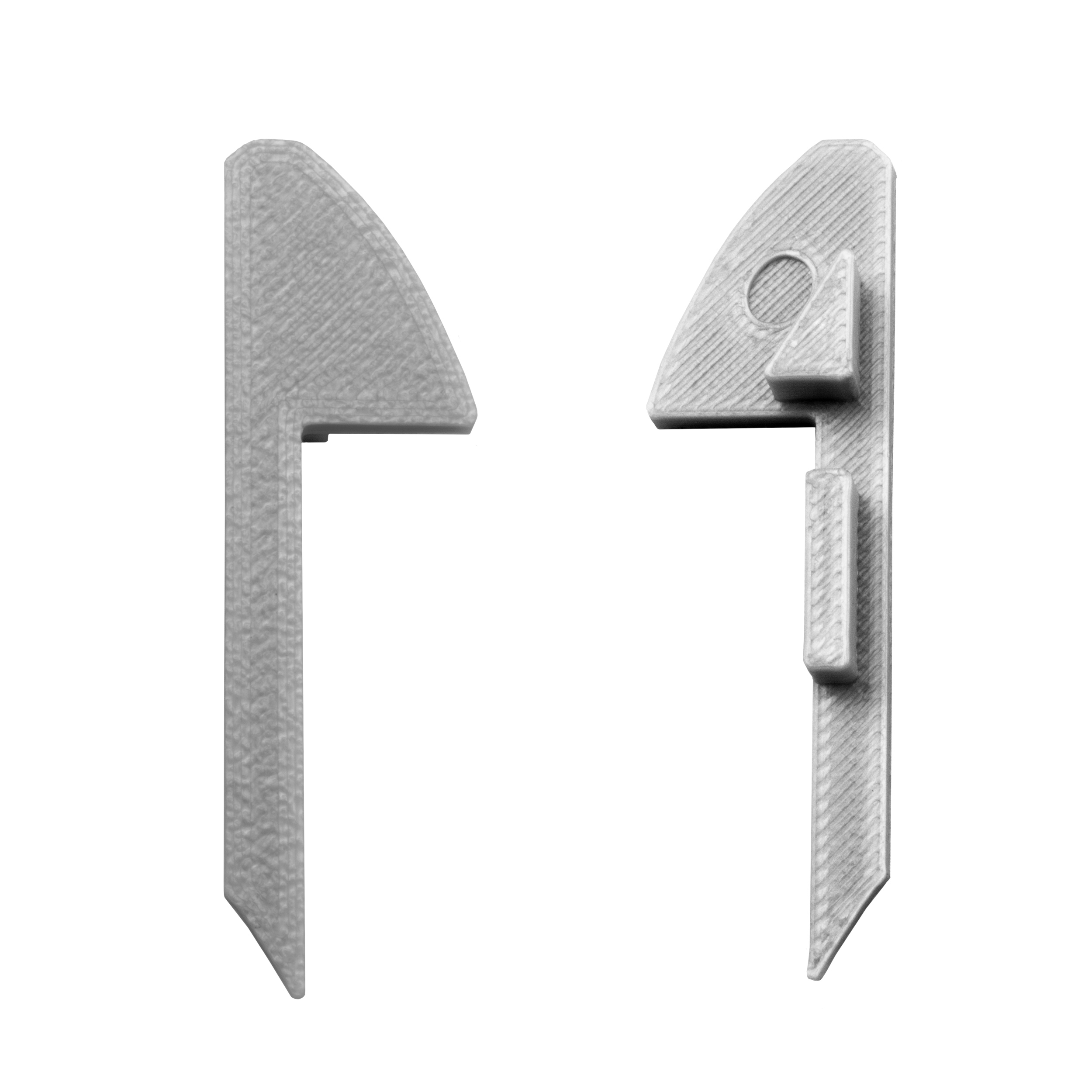 B-WARE - T-STA 30° LED Alu Treppenprofil Treppenwinkel silber Endkappe links 1 Stück