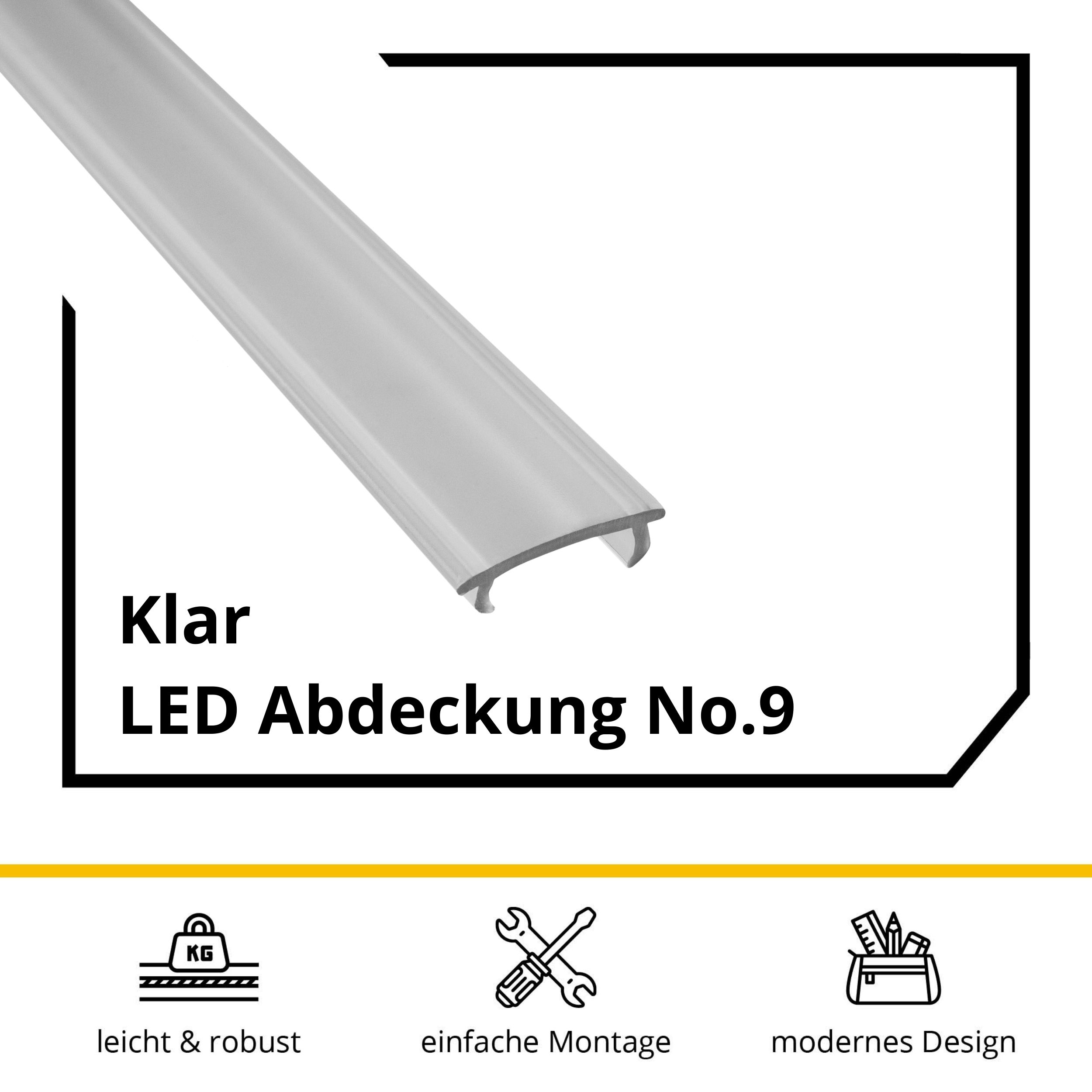 LED Abdeckung No.9 - A15-, A19-, A20-, T77-, T40-, T-STA-Serie - LED-Aluprofil - Klar