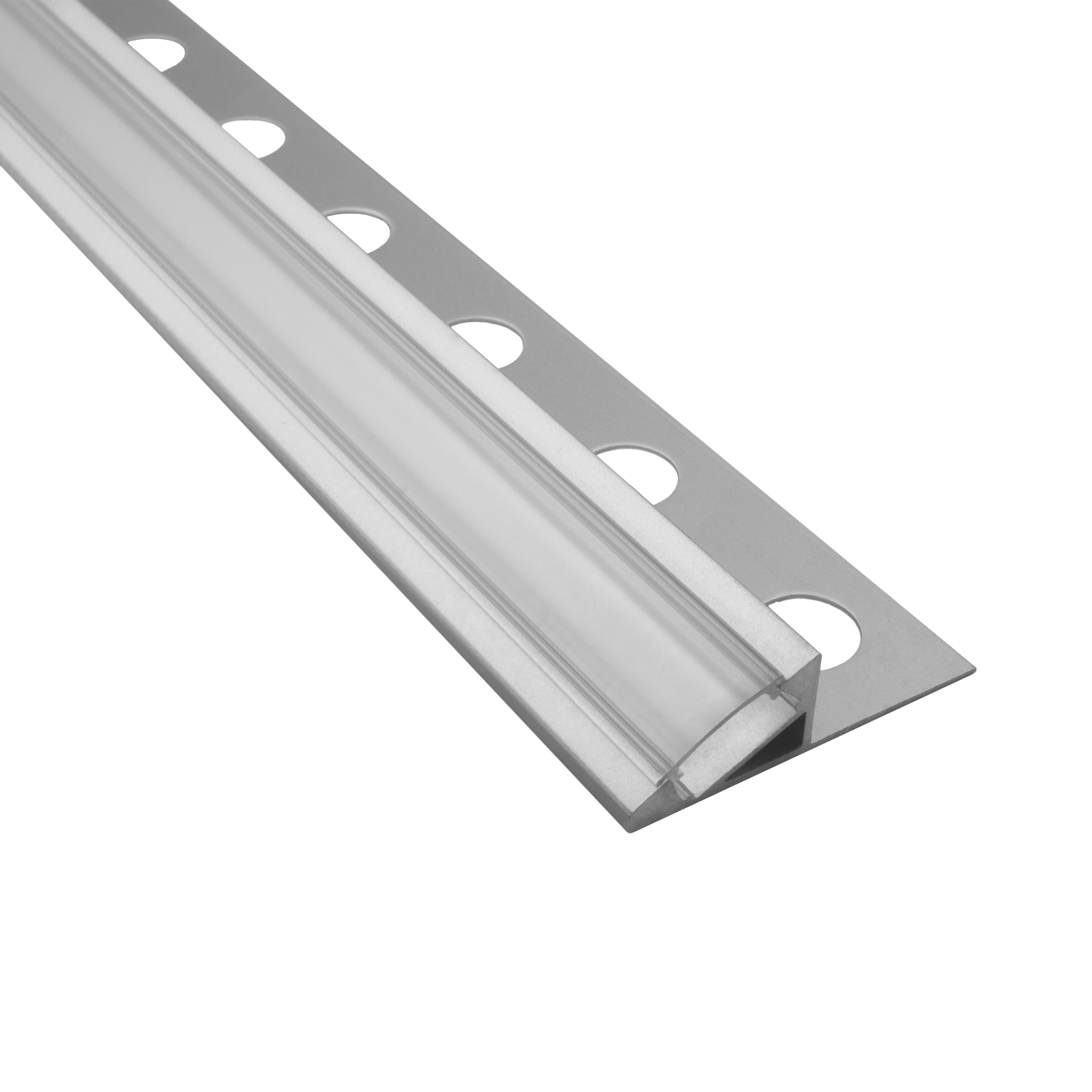 T77 LED Alu Fliesenprofil 10mm silber 20° 2m klar